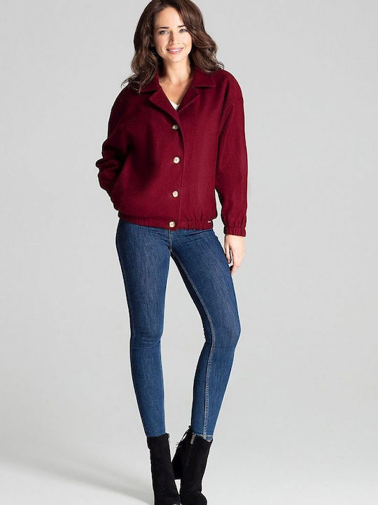 Lenitif Short Women's Blazer Red, Burgundy