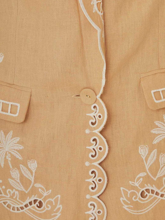Farm Rio Women's Blazer Beige