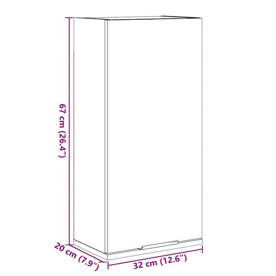 vidaXL Bathroom Cabinet L32xW20xH67cm Brown