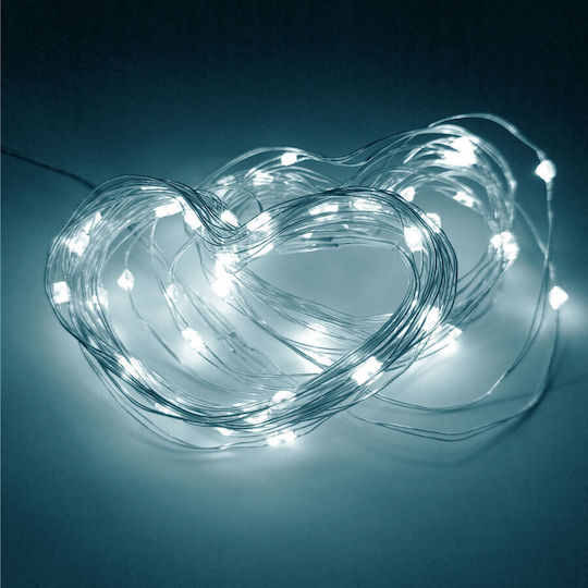 Linear Light Garland 100 Leds 990cm Solar Powered Cool White