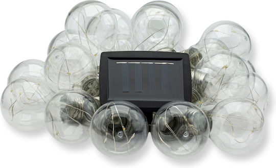 Lumină LED Șir Design Mozaic 20 Becuri 580cm Alimentare Solară Lumină Alb Cald