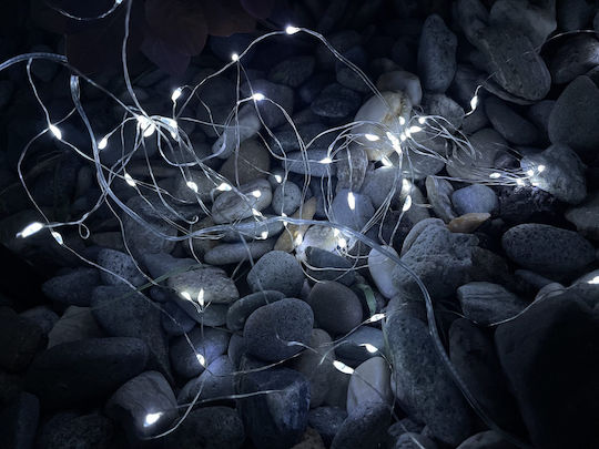 Linear Light Garland 100 Leds 990cm Solar Powered Cool White