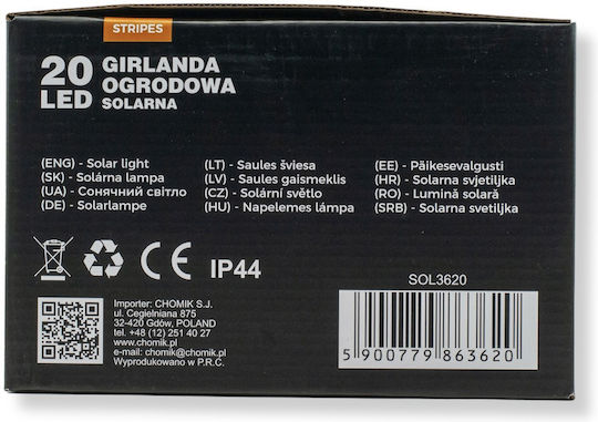 Suspendata Lampă Solară Ghirlande cu Alb Cald Lumină