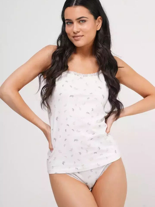 Florentina Women's T-Shirt with Spaghetti Strap White