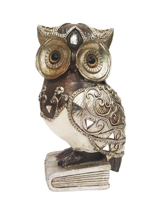 Karvounis Decorative Owl Polyresin in Silver 8x7x13cm 1pcs