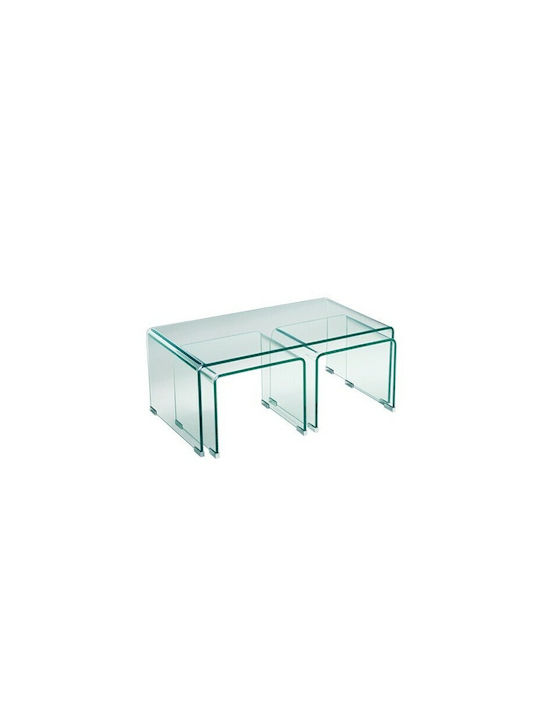 Rectangular Zigon Set Glasser Glass Transparent 3 Pieces W90xL50xH38cm EM733