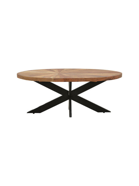 Oval Coffee Table Fardy from Solid Wood Natural L120xW60xH48cm.