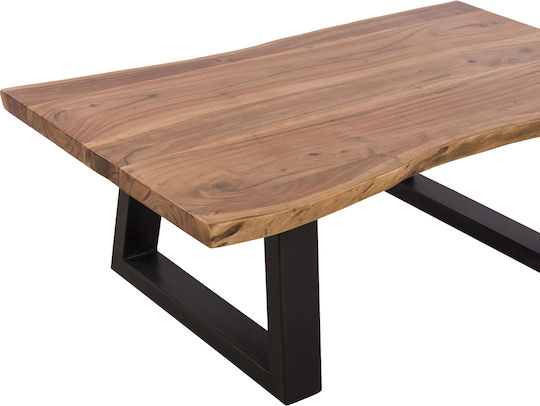 Rectangular Central Coffee Table Montana Made of Solid Brown Wood W115xD63xH40cm