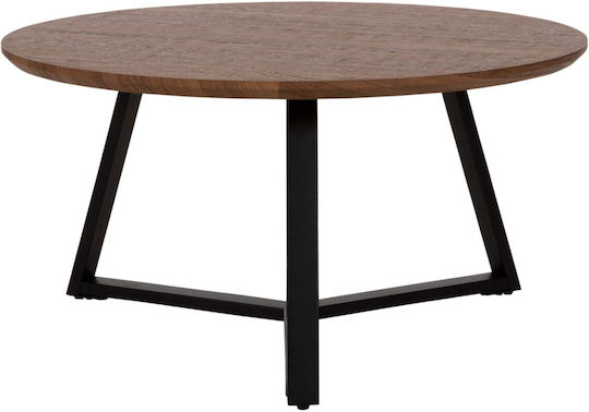 Round Central Coffee Table Rocket Wooden Black W80xL80xH42cm