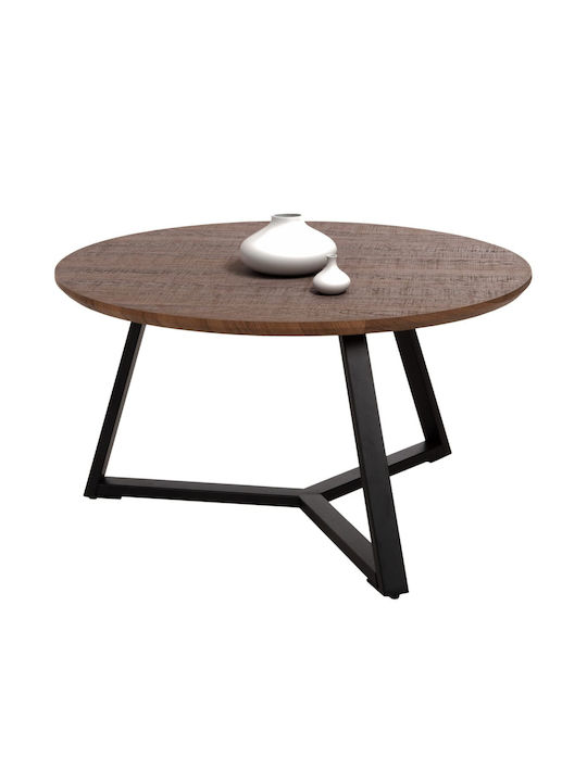 Round Coffee Table Wooden Black L80xW80xH42cm.