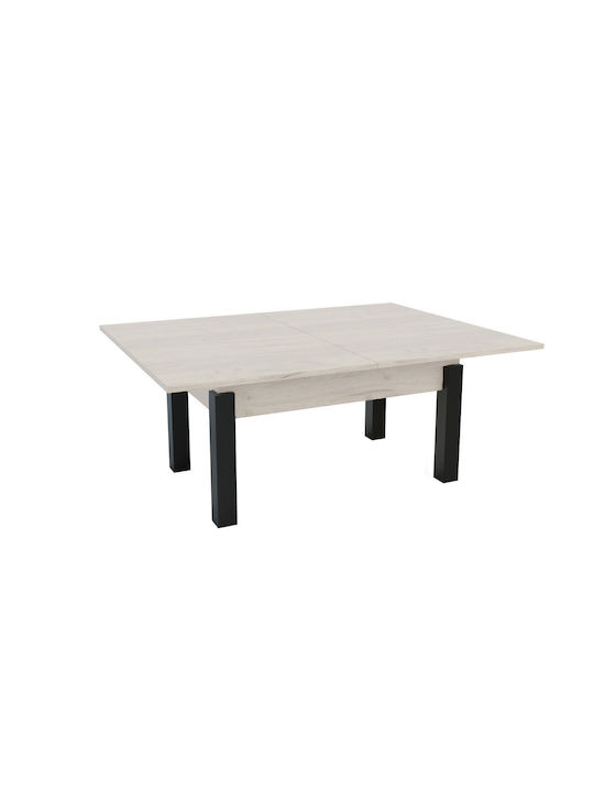 Rectangular Central Transformer Wooden Coffee Table with Lifting Mechanism White W90xL60xH50cm