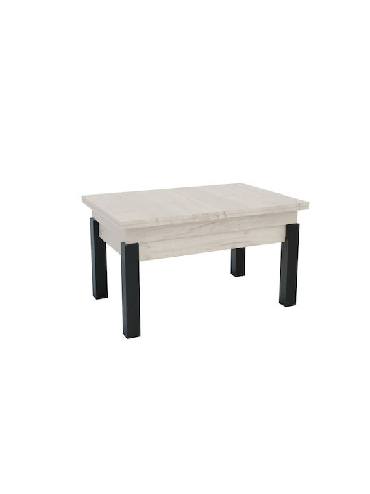 Rectangular Central Transformer Wooden Coffee Table with Lifting Mechanism White W90xL60xH50cm