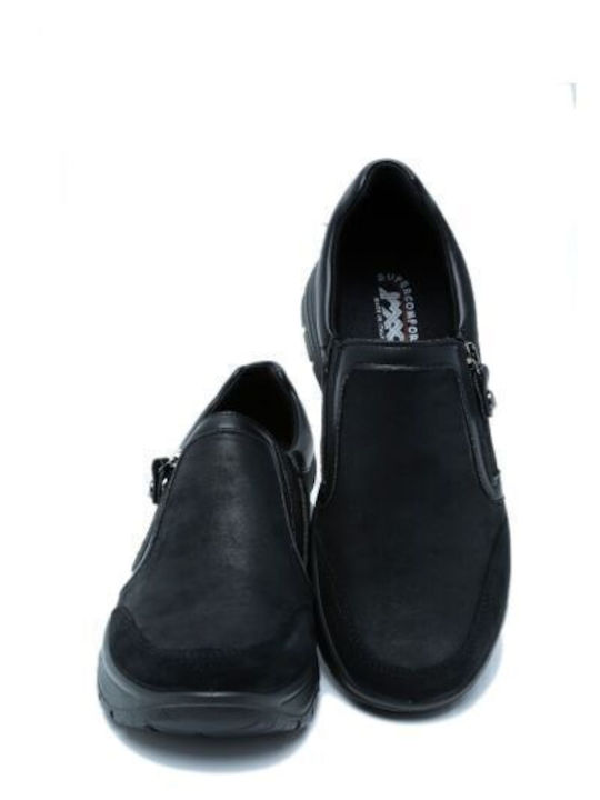 Anatomisch Damen Slip-Ons Schwarz