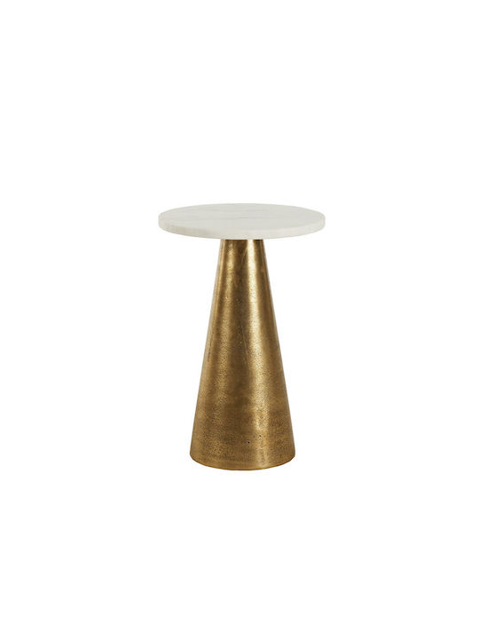 Cono Round Aluminium Side Table Λευκό / antique Brass L29xW29xH43cm