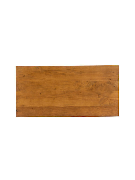Masa De Cafea Centrală Rectangulară Wire Din Lemn Masiv Nuc Negru L120xL60xÎ40cm