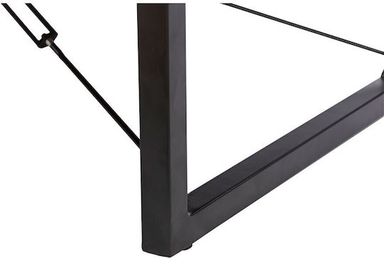 Rectangular Central Coffee Table Wire Made of Solid Walnut Wood Black M120xW60xH40cm