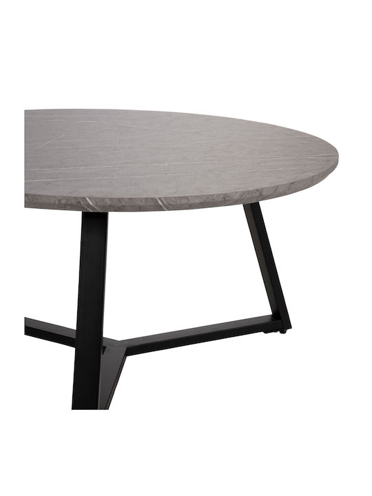Round Central Coffee Table Grey Wooden Grey M80xL80xH42cm