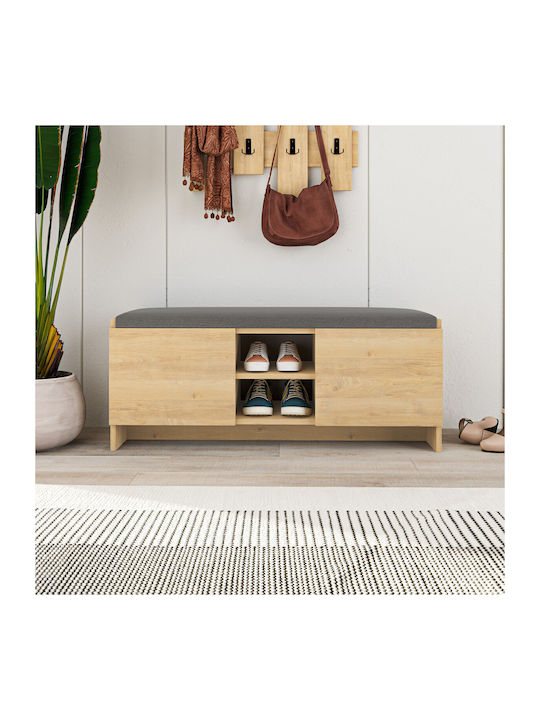 Hallway Furniture with Shoe Cabinet & Bench Brown Grey 110x43x37cm