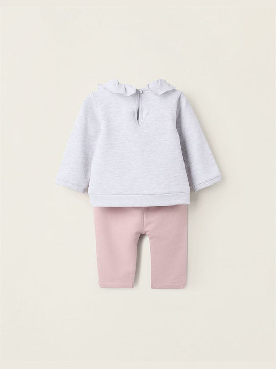 Zippy Kids Sweatpants Set Light Grey