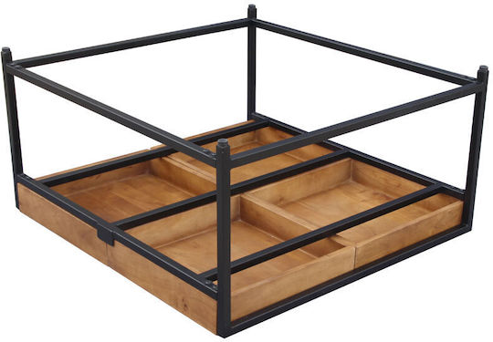 Central Combo Coffee Table Walnut Black Central Combo Coffee Table Walnut Black