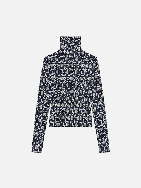 Kenzo Damen Bluse Langärmelig Rollkragenpullover Blue