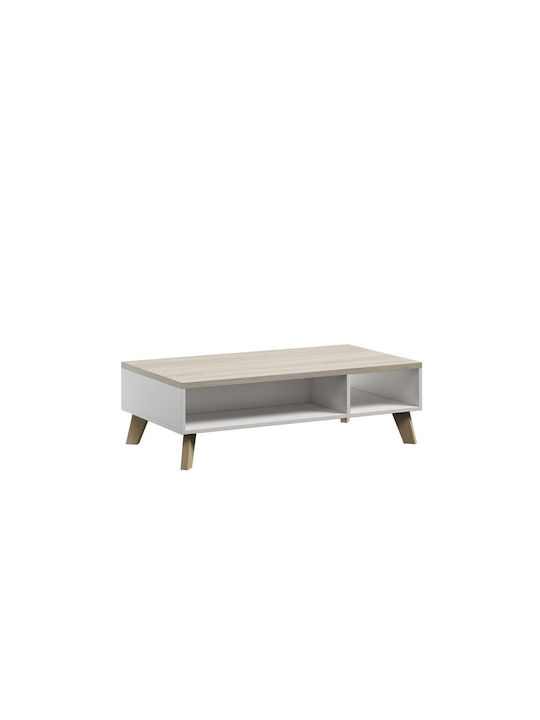 Masa Centrală Rectangulară Lotta 110 Din Lemn Alb / Stejar Sonoma L110xL60xÎ35cm
