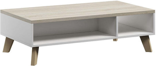 Ορθογώνιο Κεντρικό Τραπεζάκι Lotta 110 Ξύλινο White / Sonoma Oak Μ110xΠ60xΥ35εκ.