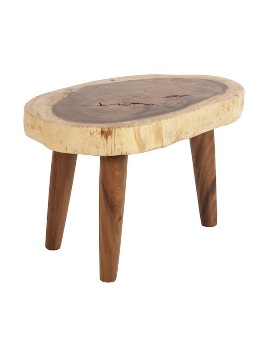 Oval Zentral Kaffeetisch Dompu aus Massivholz M66xL44xH46cm Freebox