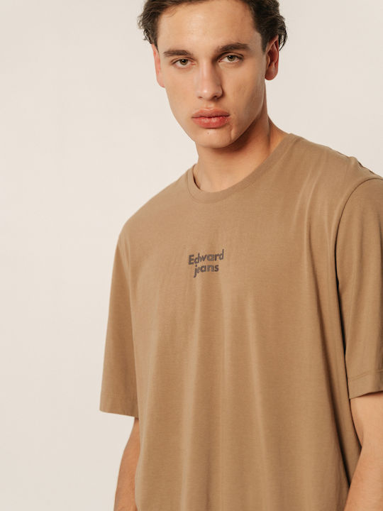 Edward Jeans Herren T-Shirt Kurzarm Camel