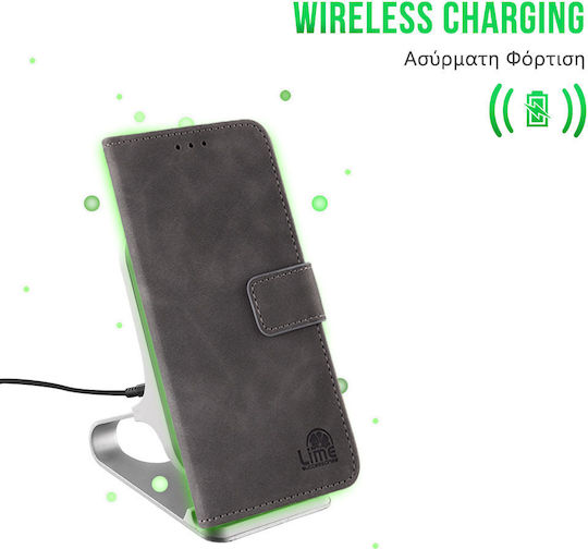 Lime Essential Magnet Wallet Δερματίνης Γκρι (Realme 7i)