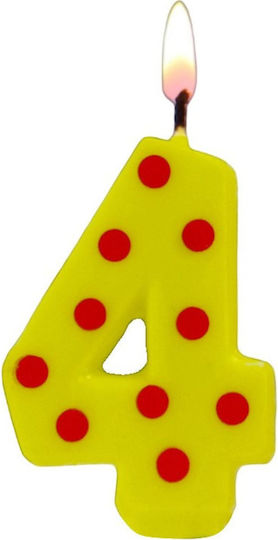 Geburtstagskerzen Nummer Polka Dot-Gestreift Aliprantis 1 Stk Nr. 6