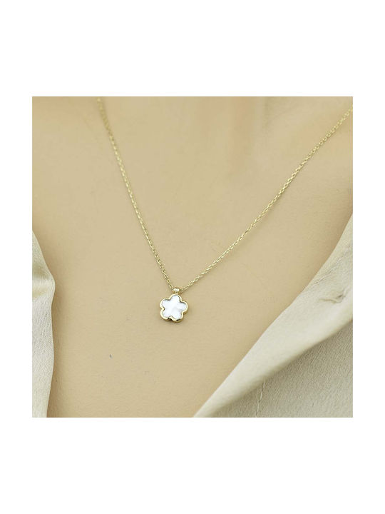 Goldjewels Necklace with design Flower from Gold 9 K