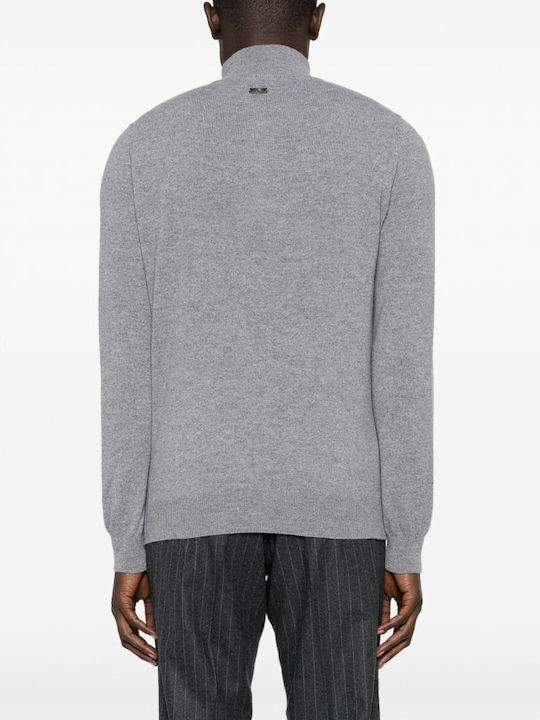 CC Collection Corneliani Men's Long Sleeve Sweater with Zipper Gray