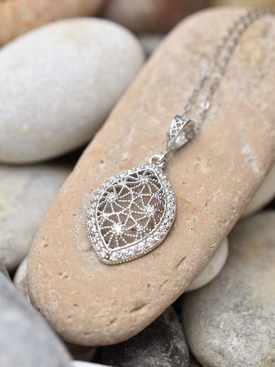 Goldjewels Κολιέ Γεωμετρικό από Ασήμι με Ζιργκόν