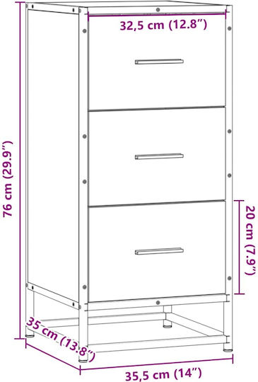 Sertar de depozitare metalică L35.5xW35xH76buc