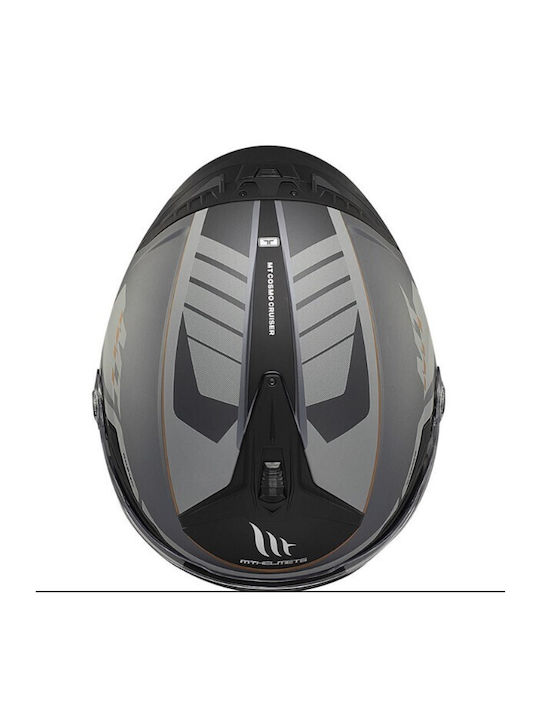 MT Cosmo SV S Cruiser C2 Grey Matt Motorcycle Helmet Jet DOT / ECE 22.06 1450gr with Sun Visor