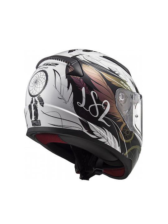 LS2 Rapid II FF353 Boho White/Black/Pink Κράνος Μηχανής Full Face ECE 22.06 1300gr
