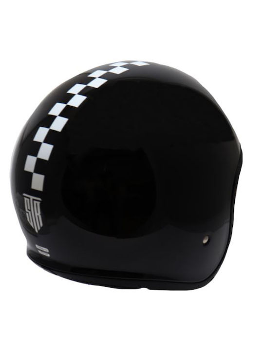 STR Retro Flag Black Κράνος Μηχανής Jet