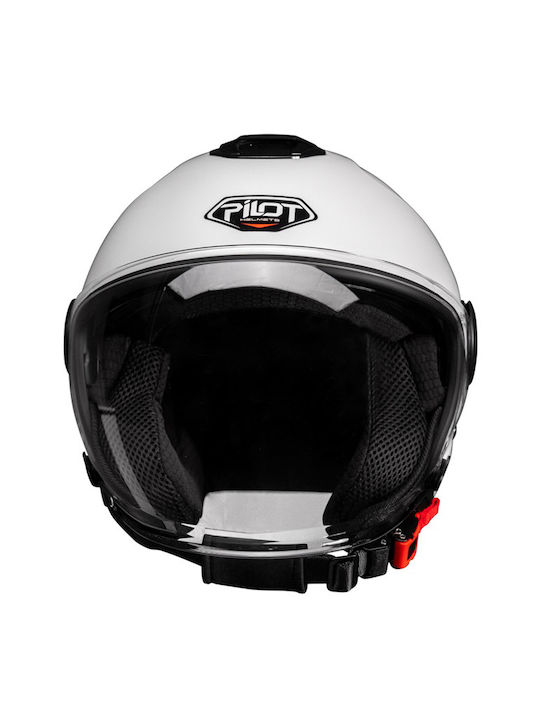 Pilot Fly SV White Κράνος Μηχανής Jet ECE 22.06 1300gr με Sunvisor