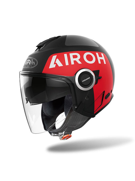 Airoh Helios Up Black Matt Κράνος Μηχανής Jet 1250gr με Sunvisor
