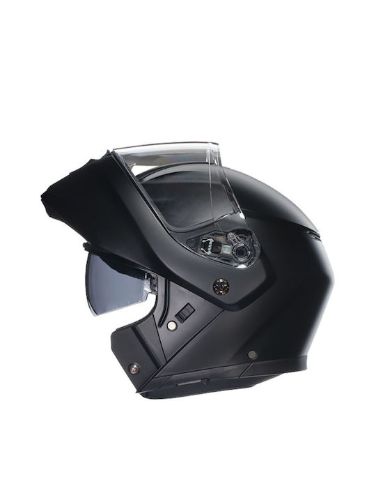 AGV K3 E2206 Negru mat Cască de motocicletă Flip-Up ECE 22.06 1690gr cu Pinlock