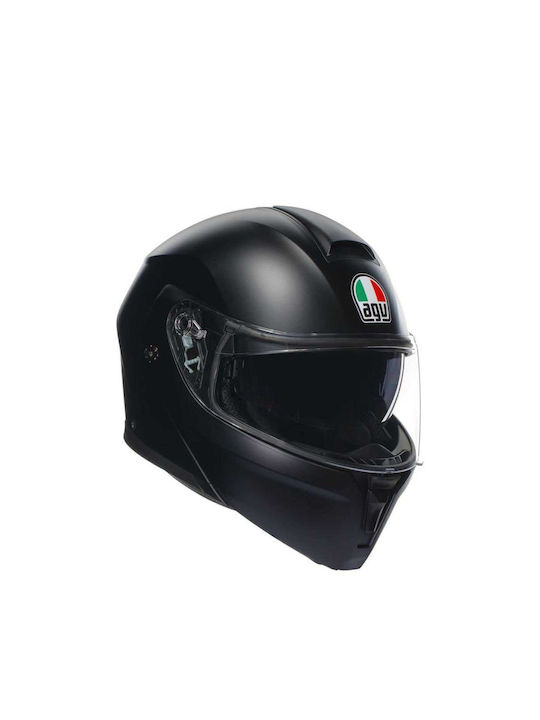 AGV K3 E2206 Black Matt Motorcycle Helmet Flip-Up ECE 22.06 1690gr with Pinlock and Sunvisor