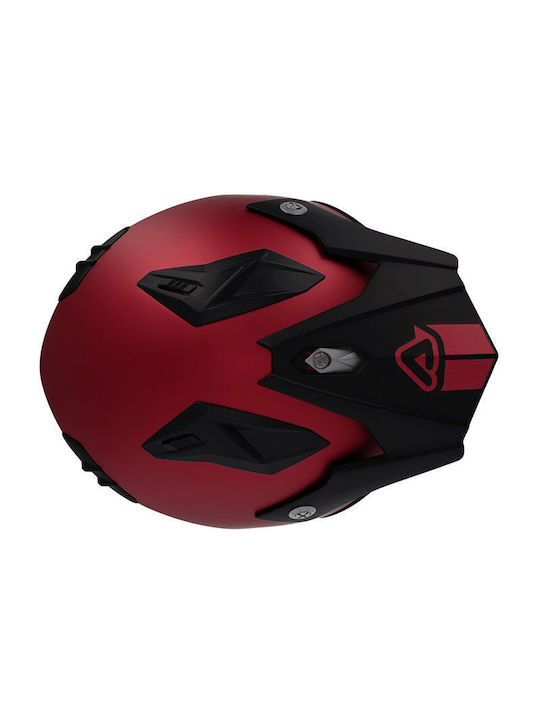 Acerbis Aria Metallic Red Motorcycle Helmet Jet ECE 22.06 1200gr with Sunvisor
