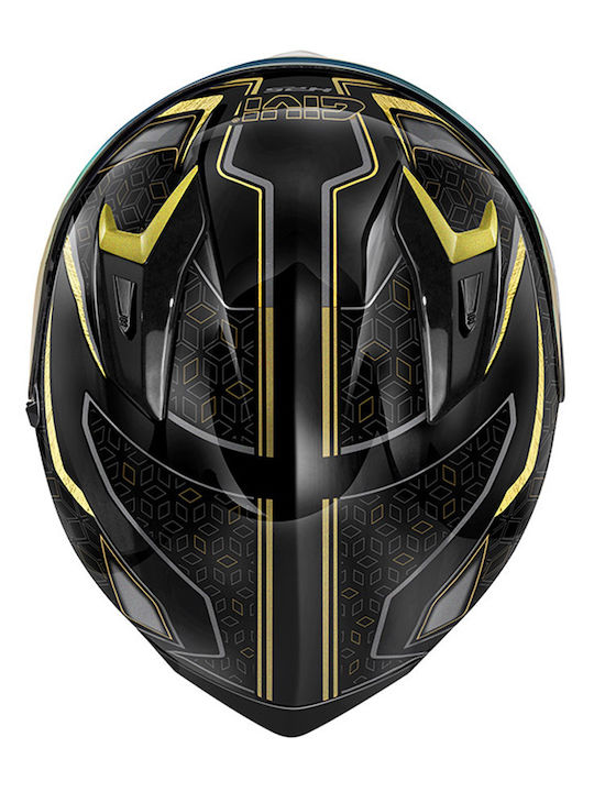 Givi H50.8 Mystisches Schwarz/Gold Motorradhelm Vollgesicht ECE 22.06 mit Sonnenblende