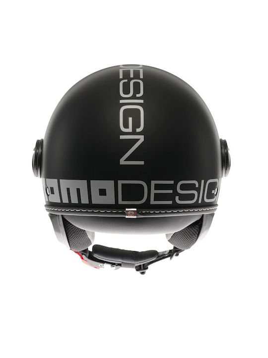 MomoDesign FGTR Evo Mono Matt Black/Silver Motorcycle Helmet Jet 1200gr with Sunvisor