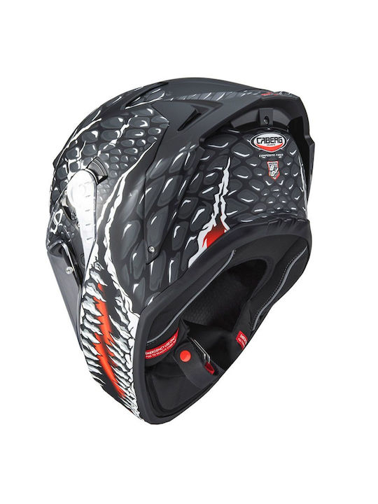 Caberg Drift Evo II Crok Matt Schwarz/Anthrazit/Rot Motorradhelm Volles Gesicht ECE 22.06 Gewicht (+/-50 gr) mit Pinlock (Anti-Beschlag-Folie) und Sonnenvisier