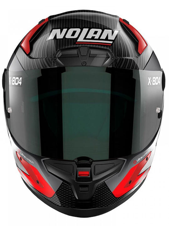 Nolan X-804 RS Ultra Carbon Hot Lap Red 13 Motorradhelm Volles Gesicht ECE 22.06