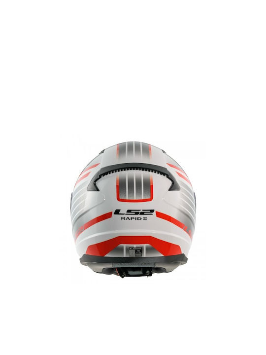 LS2 Rapid II Circuit White/Red Κράνος Μηχανής Full Face ECE 22.06 1300gr