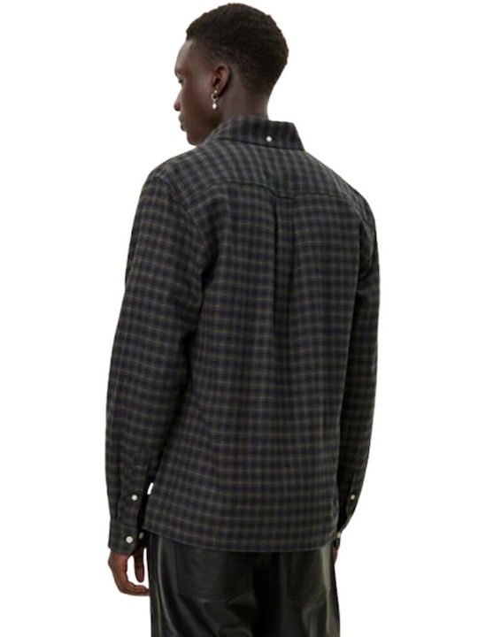 Les Deux Men's Shirt Cotton Checked Pine Green/black