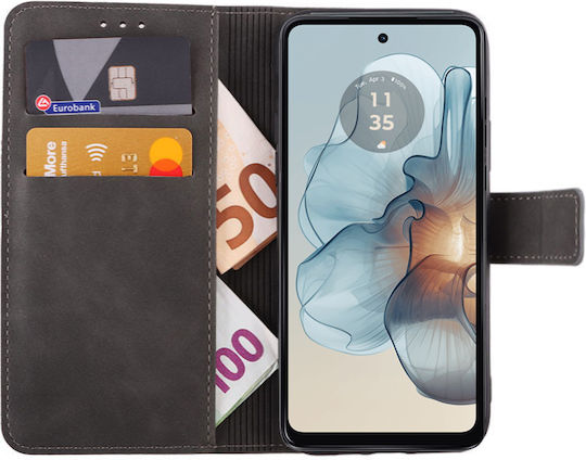 Lime Essential Magnet Brieftasche Synthetisches Leder Gray (Motorola Moto G24 Leistung)